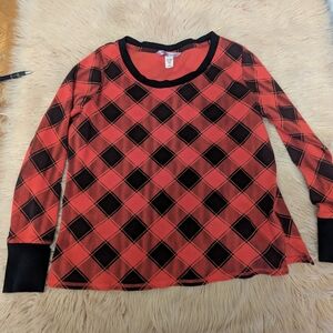 Victoria's Secret Red and Black Long Sleeve Tee